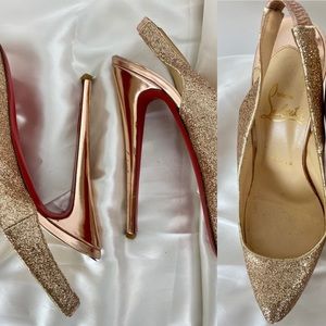 C.L Gold Glitter Altadama 140 Pumps Platforms